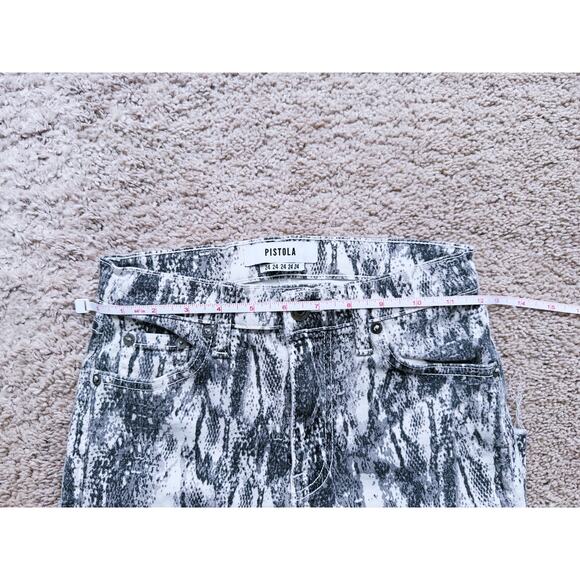 Pistola Revolve Snake Skin Print Skinny Stretchy Raw Hem Jeans 24 Edgy Statement - Picture 13 of 13